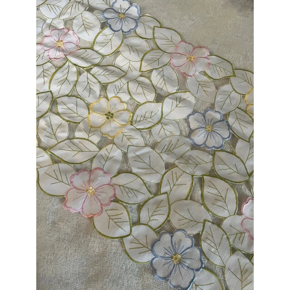 Spring Sam Hedeya Table Runner pastel flowers 70” long